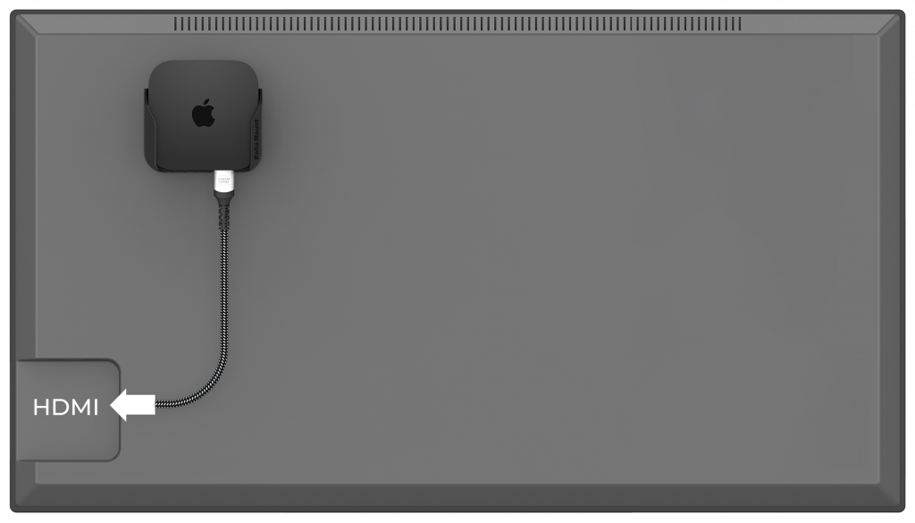 Easily attach your Apple TV to the back of your television.